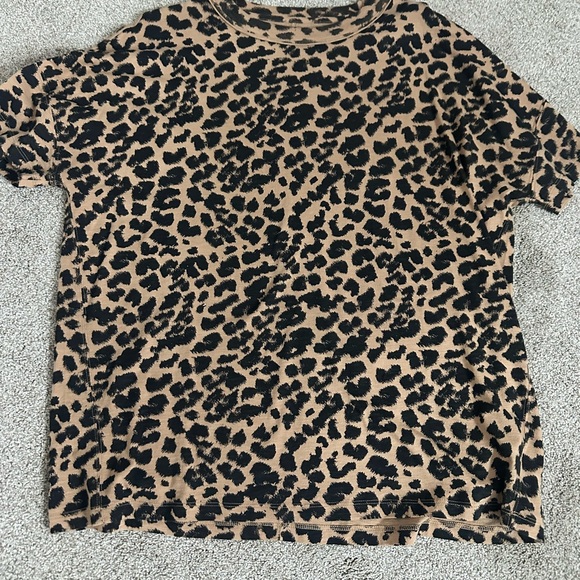 aerie Tops - Aerie Leopard Print Top - Black and Brown